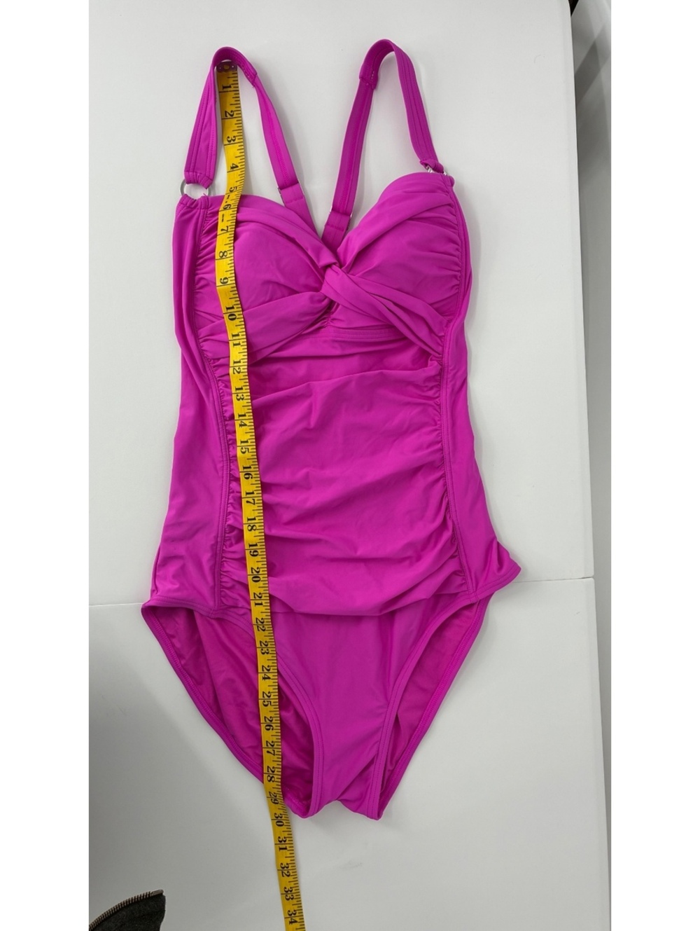 DKNY Women's Pink One-Piece Swimsuit with Adjustable Straps Size L/G - Picture 6 of 6